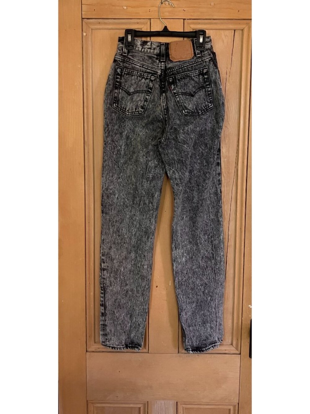 Levi's 544 Jeans Vintage 90s Acid Wash Jeans Size Juniors 3 XXS Black AN EXC. - Picture 8 of 12